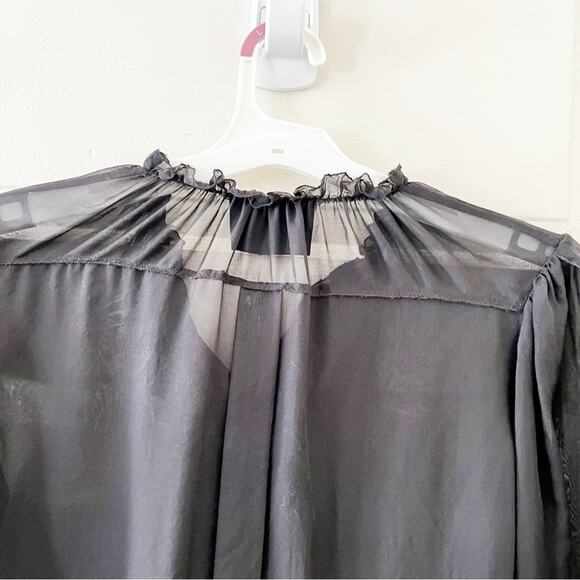 DOLCE & GABBANA 100% Silk Sheer Black Open Sleeve Top, Italian 44 / US M - Picture 6 of 15